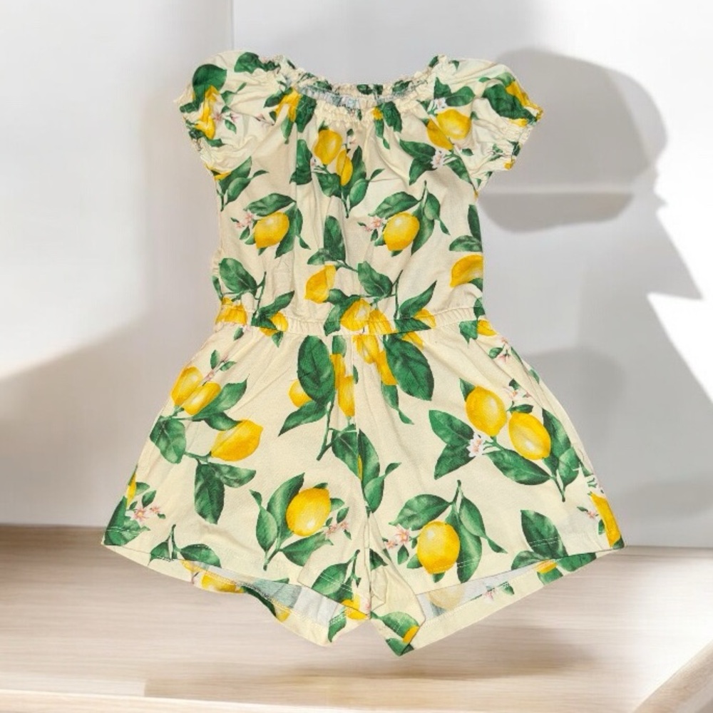 Lemon Print Kids Romper Small 6-7 🆕